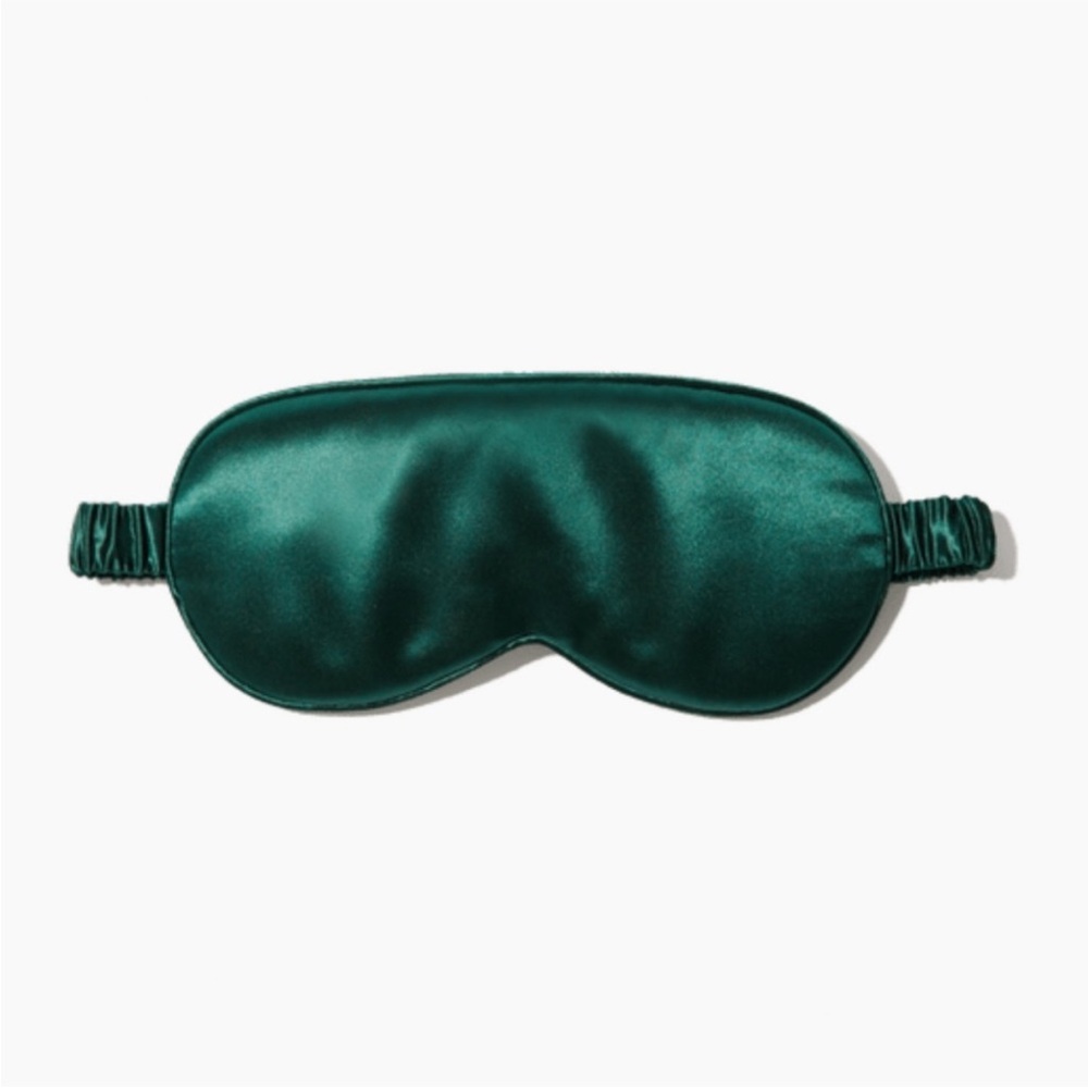Blissy Silk Sleep Mask With Pouch in Emerald Green